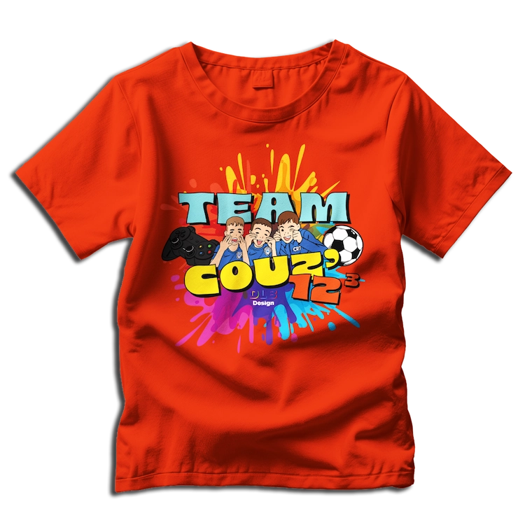 T Shirt Mockup with wrinkled rouge