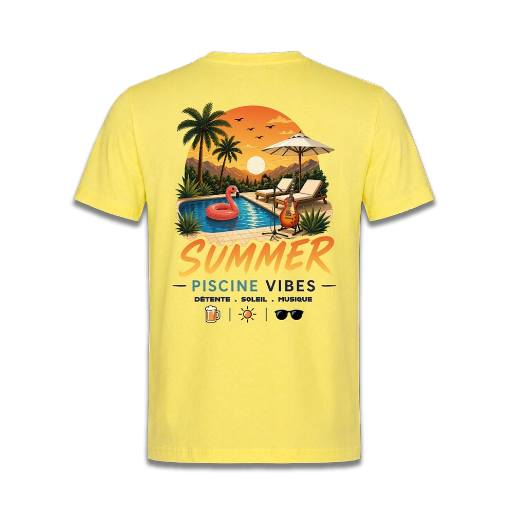 tee shirt piscine yellow dos