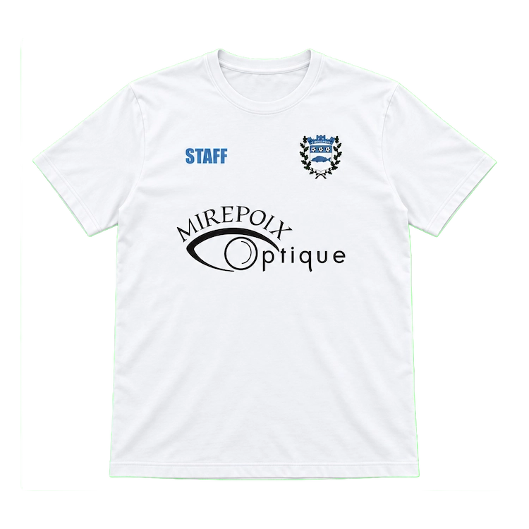 FC Mirepoix — Textiles du club 9 Textile personnalisé du staff du FC Mirepoix, vue de face