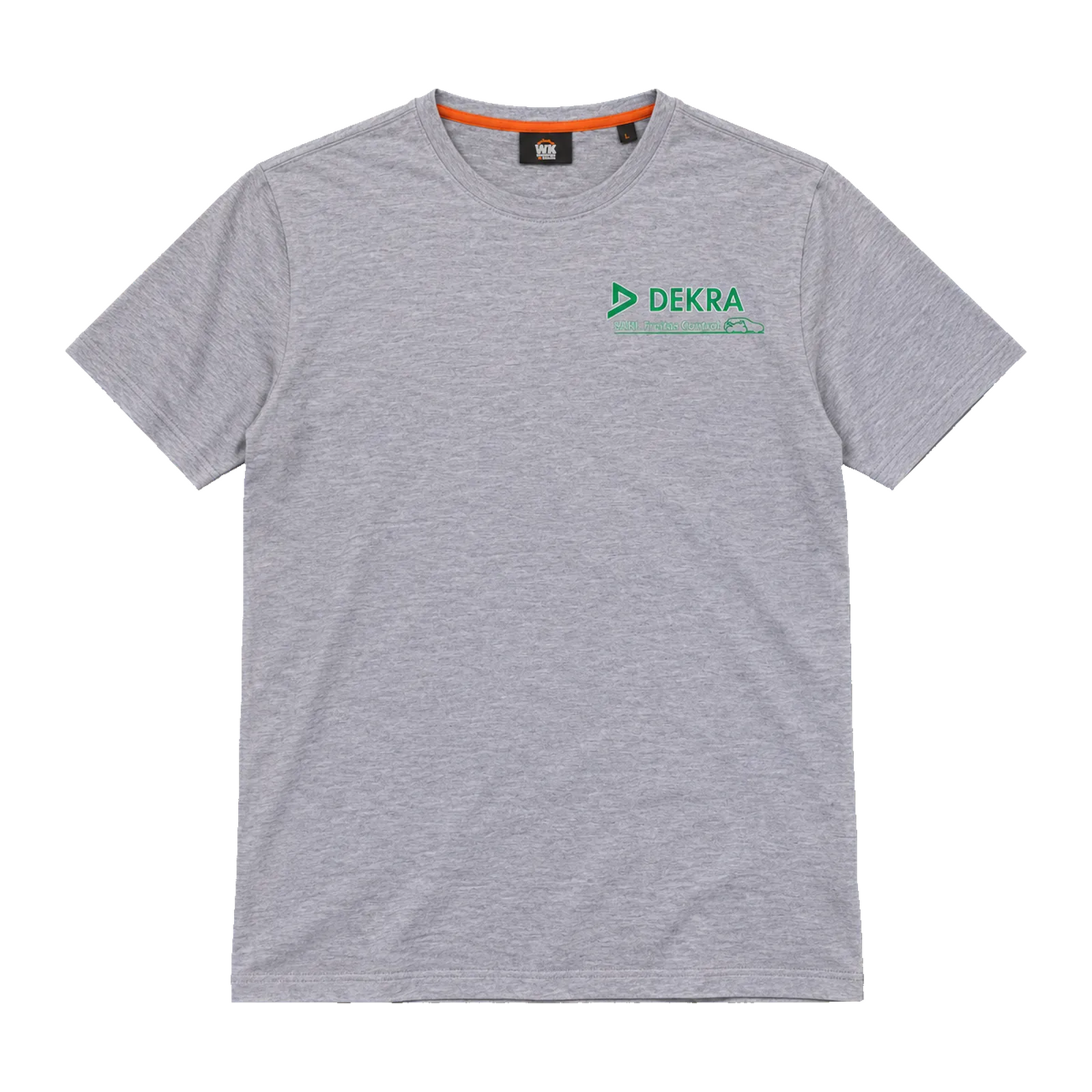 DEKRA Freitas Control — Polos et tee-shirts personnalisés 3 Tee-shirt gris clair avec logo DEKRA Freitas Control côté cœur
